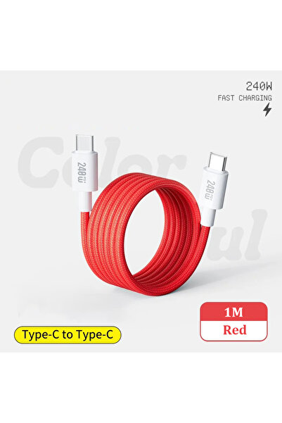 Choice كابل تخزين بيانات مغناطيسي أحمر بطول 1 متر من النوع C إلى كابل من النو...