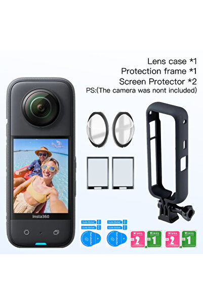 Choice مجموعة من 4 واقيات للعدسات لكاميرا Insta360 X3، واقي شاشة، غطاء سيليكو...