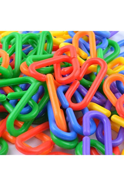 Choice 100pcs 100pcs/200pcs Plastic Chain Link Bird Toys, Mixed Colors Rainbow DIY C Clamp Chain Hook, Swin