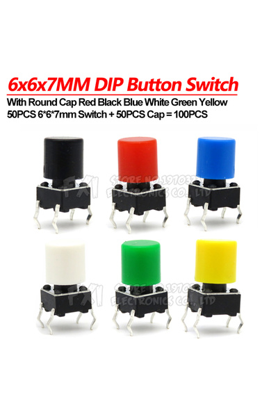 Choice 50 زوجًا (100 قطعة) من مفاتيح الضغط اللمسية اللحظية الصغيرة ذات الأبعا...