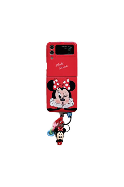 Miniso For Samsung ZFlip 4 With Lanyard4 Disney Cartoon Mickey Minnie Mouse Stitch Winnie The Pooh Phone Ca