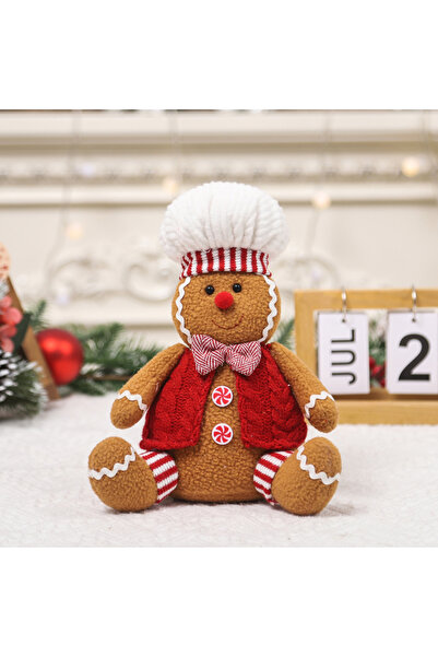 Choice دمية ديكور عيد الميلاد للأولاد، دمية كرتونية، وضعية الجلوس، شكل خبز الزنجبيل، طاولة هدايا للأطفال، حفلة