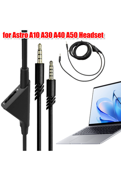 ALLOYSEED كابل صوت أسود بطول 2.0 متر/6.5 قدم مع خاصية التحكم في مستوى الصوت، كابل سماعة رأس لجهاز الكمبيوتر الشخصي وبلايستيشن 4 وما إلى ذلك، سلك سماعة رأس