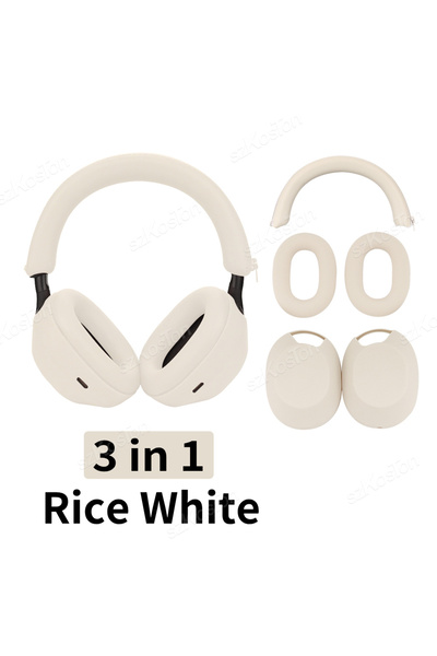 Choice غطاء حماية من السيليكون البيج متوافق مع سماعات الرأس WH-1000XM5، غطاء ...