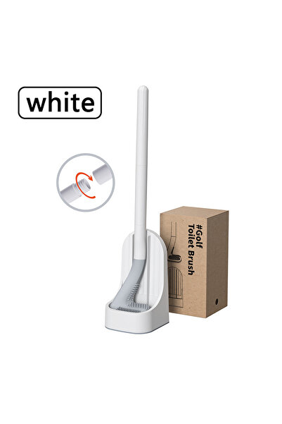 Choice فرشاة تنظيف المرحاض البيضاء مع قاعدة، أداة تنظيف الحمام المثبتة على ال...