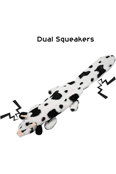 Choice 1pc cow 5PCS Crinkle Plush Dog Squeaky Toys Fox Giraffe Squirrel Cow Donkey Style, No Stuffing Dog T