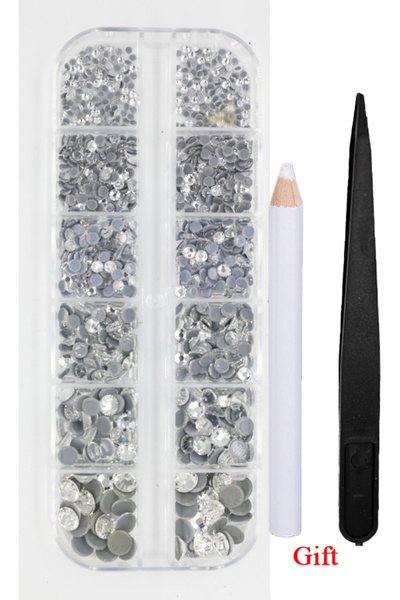 Choice4 مجموعة أحجار الراين المسطحة الكريستالية الشفافة 12 شبكة 1000 قطعة بأح...