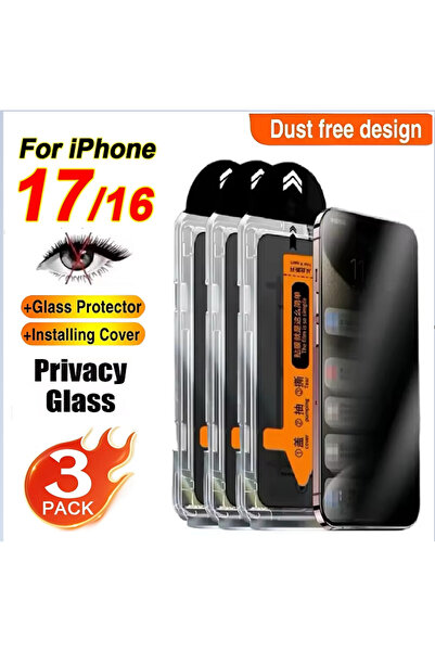 Choice7 واقي شاشة ثلاثي القطع، سهل التركيب وخالٍ من الغبار، متوافق مع آيفون 1...