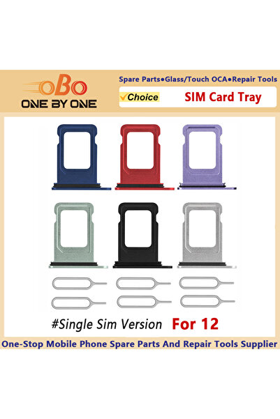 Choice حامل بطاقة SIM واحدة فضي اللون لهاتف iPhone 12 و12 PRO MAX مع منفذ Ejec