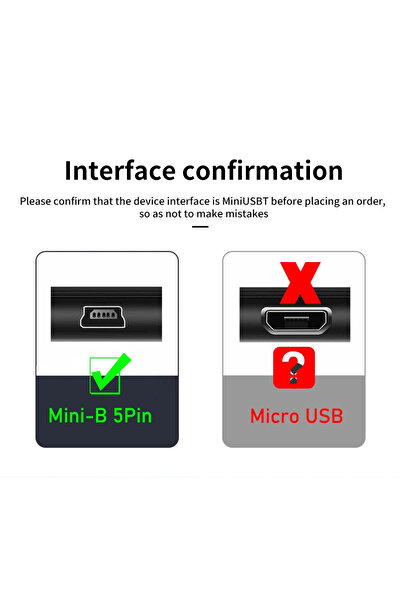 Choice كابل محول USB Type C إلى Mini USB أسود بطول 1 متر للكاميرا MP3 MacBook Pro USB-C إلى Mini-B شحن
