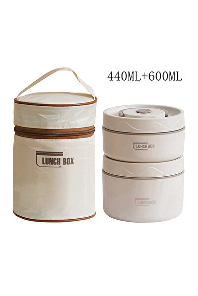 Choice 2pcs white 304 Stainless Steel Insulated Lunch Box with Storage Bag Po...