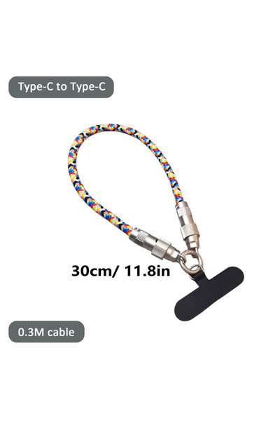 Choice كابل 0.3 متر 2 في 1 كابل PD 240 واط للهاتف والكمبيوتر اللوحي سلك شحن سريع مزدوج من النوع C 0.3 متر 1.2 متر منفذ