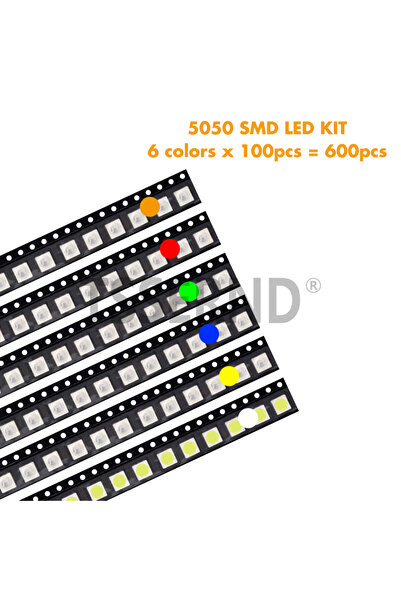 Choice5 0603 LED KIT 6x100pc 600pcs=6colors x 100pcs 5050 5730 1210 1206 0805...