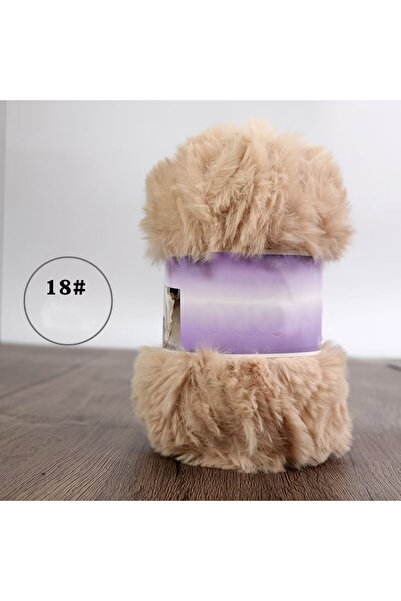 Choice 18 خيط فراء صناعي بيج 200 جرام، نعال يدوية الصنع للحياكة، سترات دافئة، أوشحة، قبعات