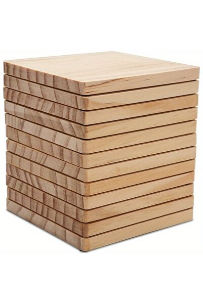 Choice 10-11cm Pine Unfinished Wooden Coaster Blanks 15-Pack 4 Inch Square DI...