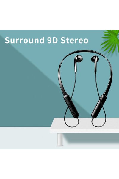 Choice سماعة رأس لاسلكية B7 بتقنية البلوتوث 9D، تُعلق على الرقبة، مزودة بتقني...