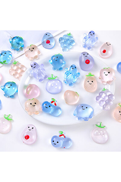 Choice Random Patterns 20PCS 20pcs Mini Transparent Fruit Mochi Squishy Stres...