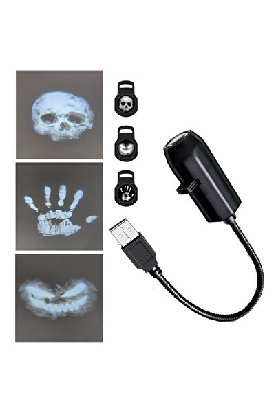 Choice Halloween Projector Hallo-ween Skull Night Light Rotatable 3 Scenes Ghost LED Projector Lamp USB Pow