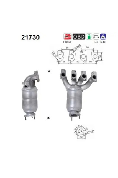 As Catalizator Opel Astra G/Combo Autoutilitara/Limuzina Spatioasa/Combo Tour...