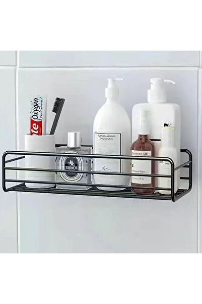 Choice لوازم الحمام مستطيلة سوداء، رف حائط عائم، منظم معدني، عربة، ستارة دش ا...