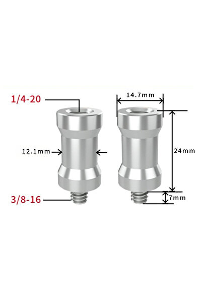 Choice 2 قطعة 3 8M إلى 1 4F 1/4 إلى 3/8 مسمار تحويل التصوير الفوتوغرافي حامل مصباح فلاش قوس البث المباشر في
