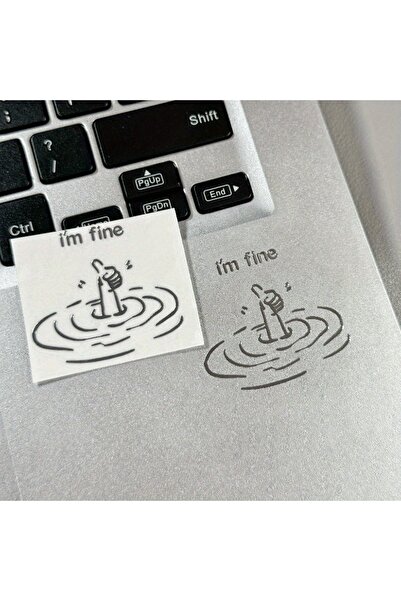 Choice One Pcs I'M Fine Funny Sarcastic Metal Stickers - Waterproof Glossy Paper Laptop Stickers, Humorous