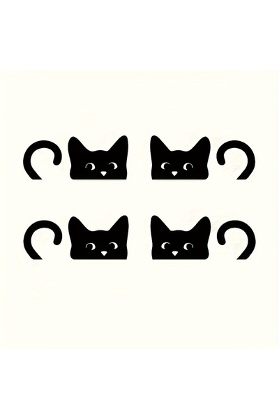Choice1 4pcs black 4PCS Car rearview mirror peeking at cat, stealing glances,...