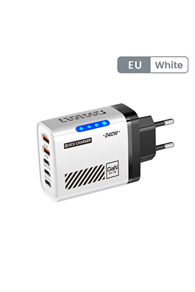 Choice KO-76 White EU 5 Ports Fast Charger Type C Quick Charge 3.0 USB C Wall...