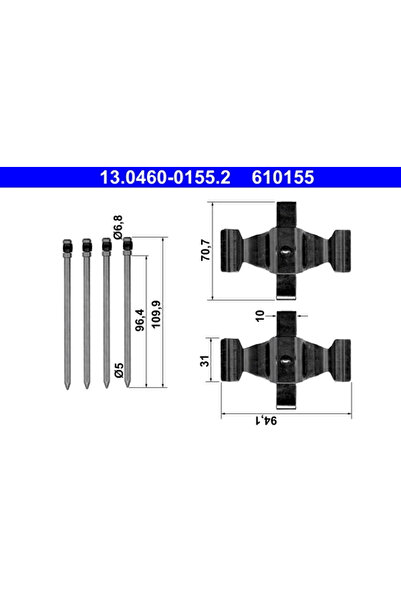 Ate Set Accesorii Placute Frana Mercedes-Benz Cls/E-Class/Sl
