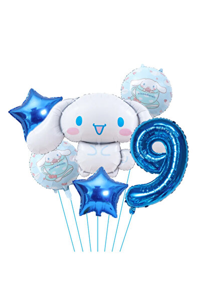 Miniso 6pcs 9 6pcs Cartoon Cute Kuromi My Melody Cinnamoroll Foil Balloon 32 inch Number Set Children's Bir