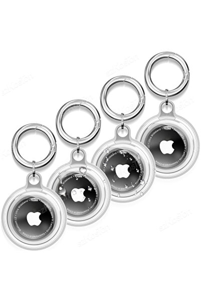 Choice 4 قطع شفافة من 4 قطع لحمل Airtag حافظة واقية من السيليكون المقاوم للما...