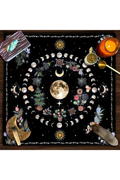 Choice 49x49(1.6X1.6FT YLB-344 VIKAMA مفرش طاولة بعقدة سحرية وطوطم خماسي مقاوم للماء ومراسم التاروت والتأمل