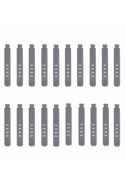 Choice رمادي - 20 قطعة من 20 قطعة من منظم كابلات البيانات من السيليكون، لفاف كابلات سماعات الرأس، أربطة كابلات الماوس ولوحة المفاتيح