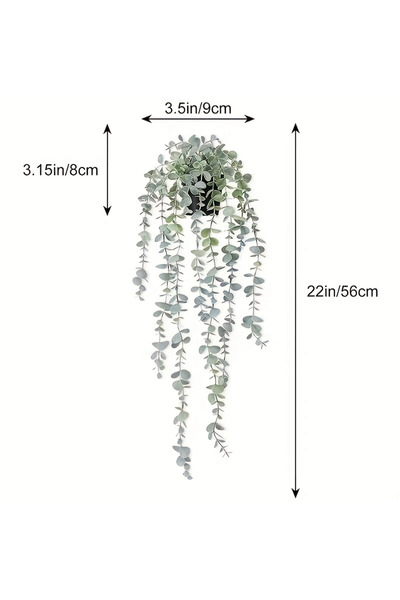 Choice off-white Artificial hanging plants, eucalyptus leaf vine fake potted ...