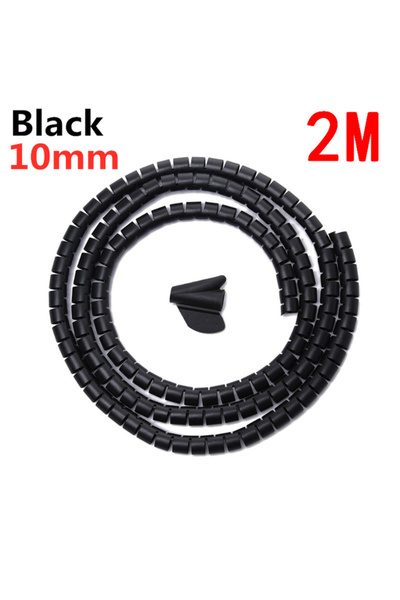 Choice 10mmx2m Black 2M/1M Flexible Spiral Cable Organizer Cable Wire Winder Protector Computer Cord Protec