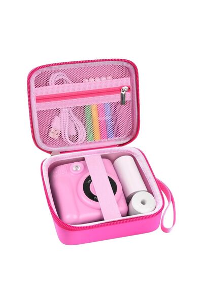 Choice حقيبة تخزين كاميرا فورية للأطفال باللون الأحمر الوردي - متوافقة مع ESO...