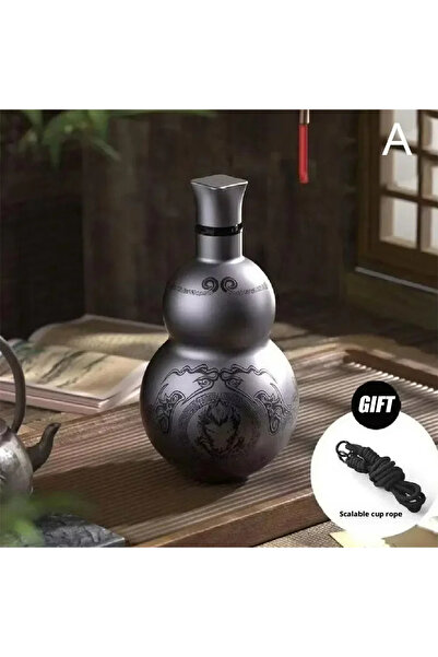 Choice 500ml 1 Portable Wukong Gourd Water Bottle – 500ml 304 Stainless Steel Insulated Cup, Black Game Rol