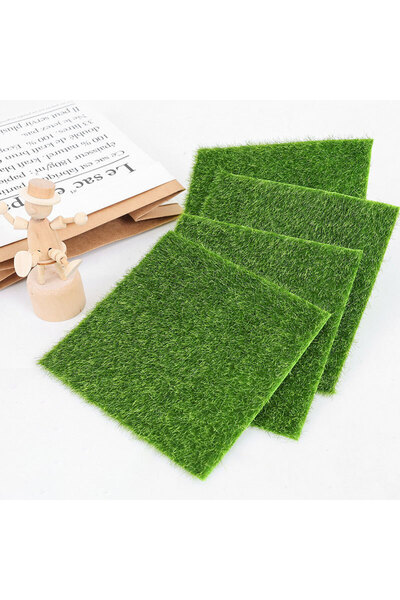 Choice 3 قطع من عشب حديقة الجنيات، ديكور منزل اللعبة، عشب صناعي صغير، ديكور م...