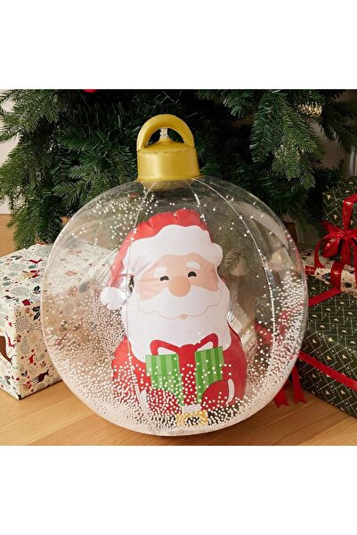 Choice كرة عيد الميلاد العملاقة القابلة للنفخ الشفافة مقاس 60 سم زينة عيد الم...