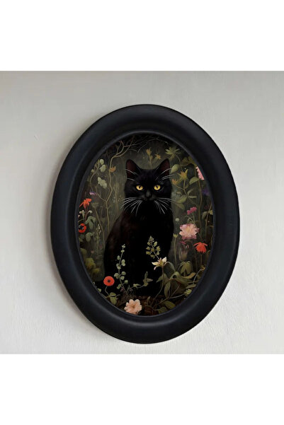 Choice لوحة فنية جدارية ثلاثية الأبعاد لقطة سوداء في زهرة الهالوين - ديكور حي...