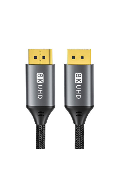 Choice كابل DP رمادي 8K بطول 2 متر، كابل DisplayPort 1.4 عالي السرعة، كابل Di...