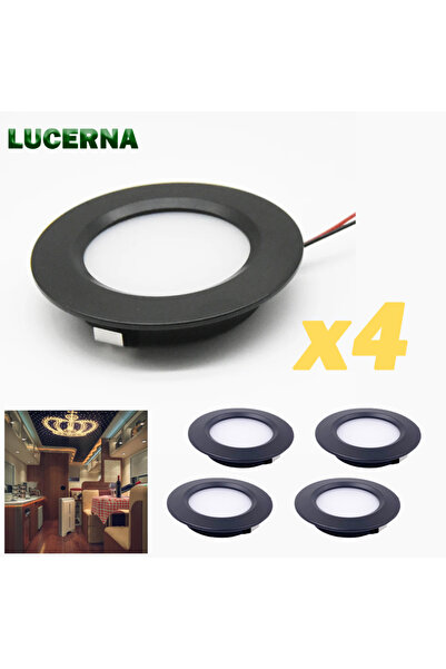 Choice 8 قطع من المصابيح ذات الصدف الأسود والأبيض الطبيعي لداخل عربات التخييم ومصابيح السقف 12 فولت LED مدمجة في السقف