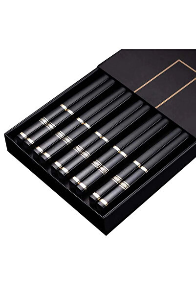Choice B 5 Pairs Japanese Chopsticks Sushi Sticks Korean Chopsticks Reusable Alloy Chop Sticks Kitchen Tab.