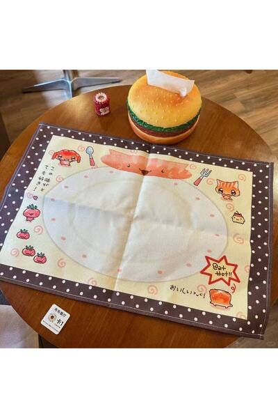 Choice 80x60cm Orange Retro Tablecloth Cute Polka Dot Cotton and Linen Placemat Hand Account Decoration Des