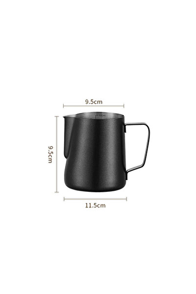 Choice3 600ML Black 304 Stainless Steel Coffee Milk Frother Jug With Scale Ca...
