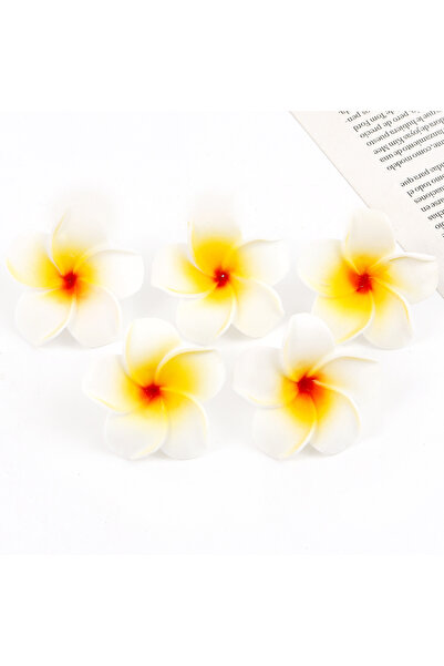 Choice 10 قطع 4 سم أبيض 10 قطع رؤوس زهور صناعية من الرغوة للديكور المنزلي زهو...