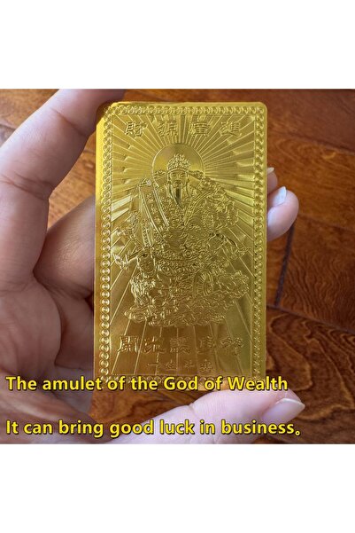 DUTRIEUX بطاقة إله الثروة الذهبية الأنيقة المصنوعة من رقائق ذهبية - تميمة فاخ...