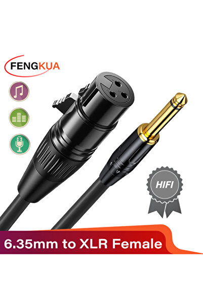 Choice كابل صوت 2 متر 6.35 مم إلى XLR أنثى XLR إلى 6.35 مم كابل صوت تناظري مت...