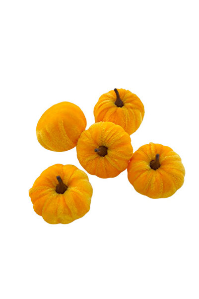 Choice مجموعة قرع الهالوين الصفراء المكونة من 5 قطع، 5 سم، زينة قرع صناعية لح...