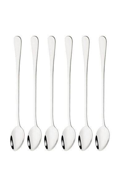 Choice Silver 6Pcs Coffee Spoon Ice Cream Tea Stirring Spoon Kitchen Accessories Bar Tools Long Handled Spo